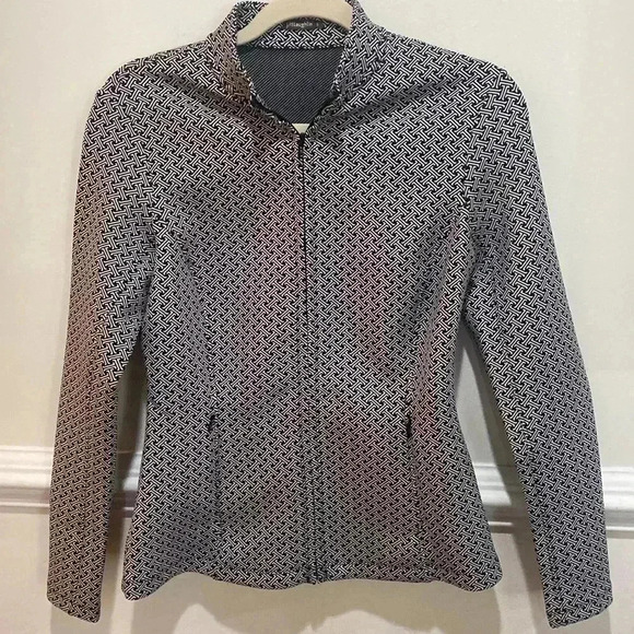 J.McLaughlin Billie Zip Jacket in Black & White Size Small - Picture 2 of 14
